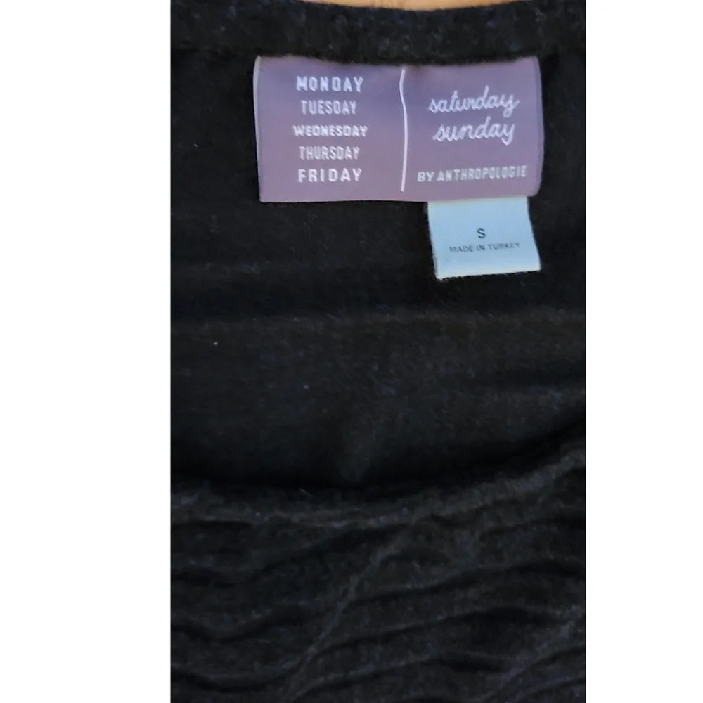Saturday Sunday Anthropologie Gray Ribbed Velour Shawna Hacci Sweater Size Small - Picture 5 of 9
